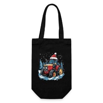 tracteur Noël agriculteur Chapeau de Noël agriculteur - Sac à bouteille - noir - Devant