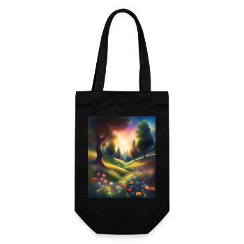 Wunderbares Waldgrafikdesign - Geschenkbeutel für Flaschen - Schwarz - Vorne