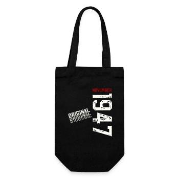 77th Birthday Original November 1947 Volume 47 - Gift Bag for Bottles - black - Front