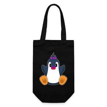 Pinguin Baby Schnuller - Geschenkbeutel für Flaschen - Schwarz - Vorne