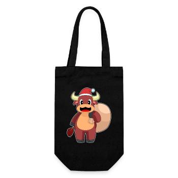 Bull Christmas Christmas sack - Gift Bag for Bottles - black - Front