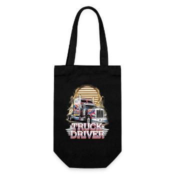 American Truckers für einen LKW Fahrer - Geschenkbeutel für Flaschen - Schwarz - Vorne