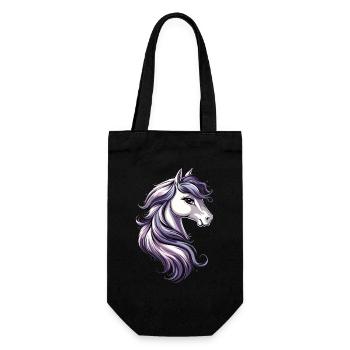 Pony Riding Pony Foal Rider Ponies Riding Pony Farm - Gift Bag for Bottles - black - Front