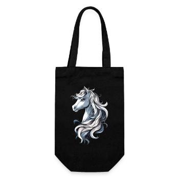Pony Riding Pony Foal Rider Ponies Riding Pony Farm - Gift Bag for Bottles - black - Front