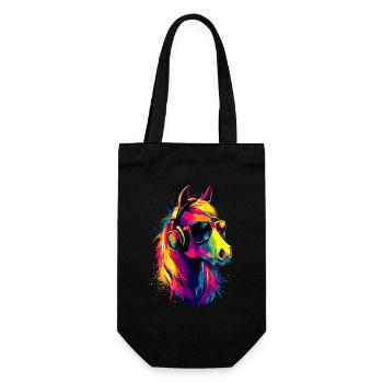 Pony Riding Pony Foal Rider Ponies Riding Pony Farm - Gift Bag for Bottles - black - Front
