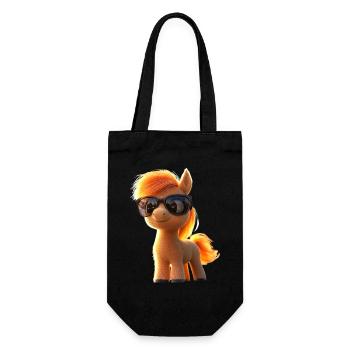 Pony Riding Pony Foal Rider Ponies Riding Pony Farm - Gift Bag for Bottles - black - Front