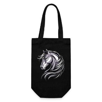 Pony Riding Pony Foal Rider Ponies Riding Pony Farm - Gift Bag for Bottles - black - Front