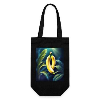 Cool aussehendes Bananen-Design - Geschenkbeutel für Flaschen - Schwarz - Vorne