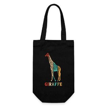 Retro Nubian African Giraffidae Giraffe Friend - Gift Bag for Bottles - black - Front