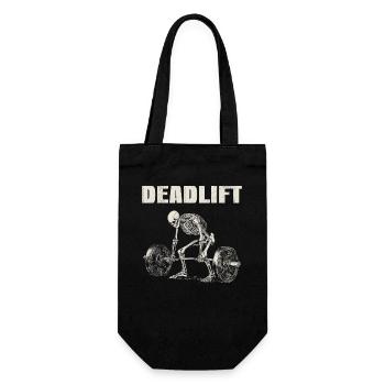 Skelett Deadlift Gym Workout Kreuzheben Geschenk - Geschenkbeutel für Flaschen - Schwarz - Vorne
