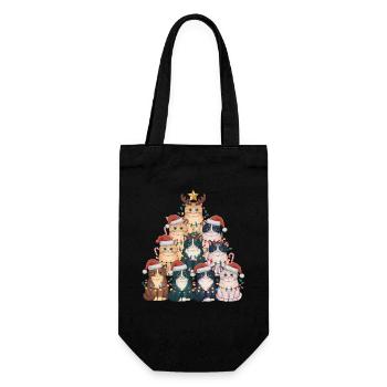 Festive Christmas Cats für den Katzenliebhaber - Geschenkbeutel für Flaschen - Schwarz - Vorne