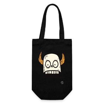 Viking skull with horns - Gift Bag for Bottles - black - Front