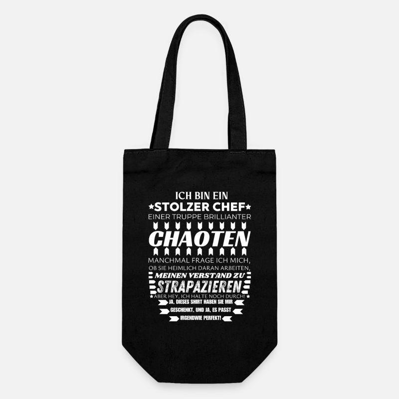 ICH BIN EIN STOLZER CHEF BRILLIANTER CHAOTEN TEAM - Geschenkbeutel für Flaschen - Schwarz