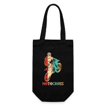Retro Racing Supermoto Motorcycle Riders Motocross - Gift Bag for Bottles - black - Front