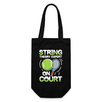 String Theory Expert On Court - Geschenkbeutel für Flaschen - Schwarz - Vorne