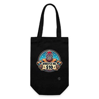 Pleite Luchador Wrestler - Kämpfe für 10$ - Geschenkbeutel für Flaschen - Schwarz - Vorne