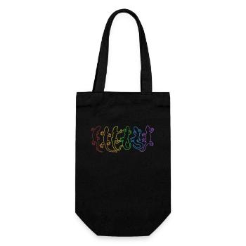 Geckos LGBT Regenbogen Schopfeidechse Gekkota - Geschenkbeutel für Flaschen - Schwarz - Vorne