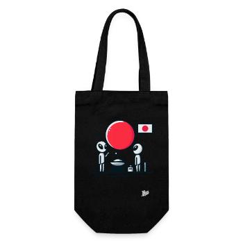 Japan ist seltsam wie Aliens - Geschenkbeutel für Flaschen - Schwarz - Vorne