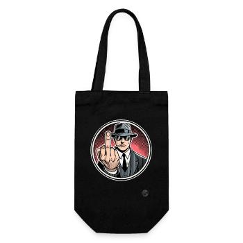 Coole, unfreundliche Grüße vom Gentleman - Geschenkbeutel für Flaschen - Schwarz - Vorne