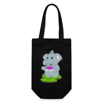 Gâteau d’anniversaire d’éléphant - Sac à bouteille - noir - Devant