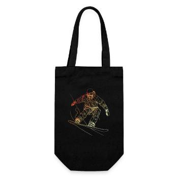 Snowboarder Sketch Retro - Gift Bag for Bottles - black - Front