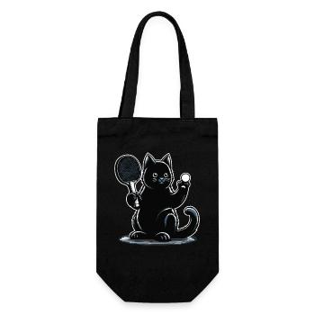 Table Tennis Katze Pingpong Black Cat Dad Outfit - Geschenkbeutel für Flaschen - Schwarz - Vorne