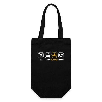Eat Sleep Octopus Repeat Octopodes Octopoda Lover - Gift Bag for Bottles - black - Front