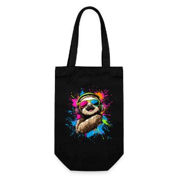 paresseux couleurs colorées pop art paresseux paresseux - Sac à bouteille - noir - Devant