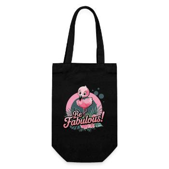 Be Fabulous Falmingo - Geschenkbeutel für Flaschen - Schwarz - Vorne