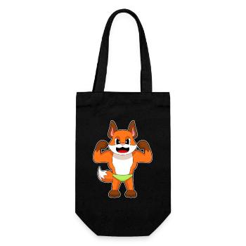 Fox Bodybuilder Bodybuilding Sport - Gift Bag for Bottles - black - Front