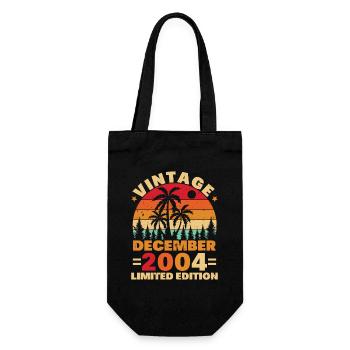 December 2004 Vintage Retro Birthday Gift - Gift Bag for Bottles - black - Front