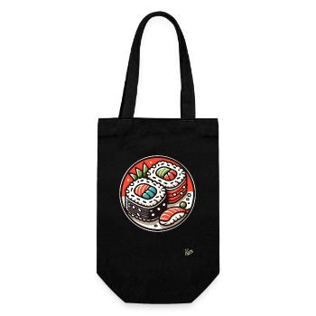 Sushi - Geschenkbeutel für Flaschen - Schwarz - Vorne