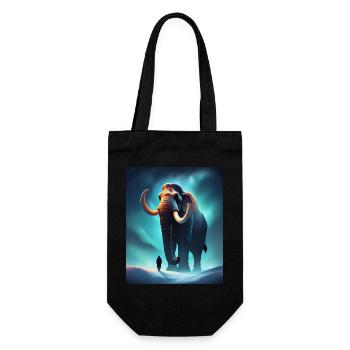 Cool mammoth and a human - Gift Bag for Bottles - black - Front