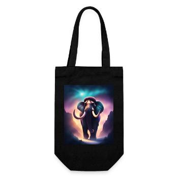 Cool mammoth with purple background - Gift Bag for Bottles - black - Front