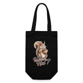 Nettes Eichhörnchen hält Eichel What Nut - Geschenkbeutel für Flaschen - Schwarz - Vorne