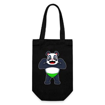 Panda Bodybuilder Bodybuilding Sport - Geschenkbeutel für Flaschen - Schwarz - Vorne
