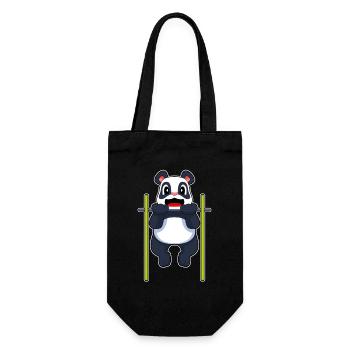 Panda Bodybuilder Pull-ups Bodybuilding - Gift Bag for Bottles - black - Front