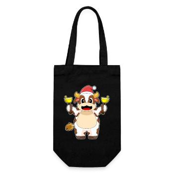 Cloches de Noël Vache Noël - Sac à bouteille - noir - Devant