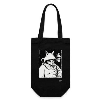 Chat shogun samouraï - Sac à bouteille - noir - Devant