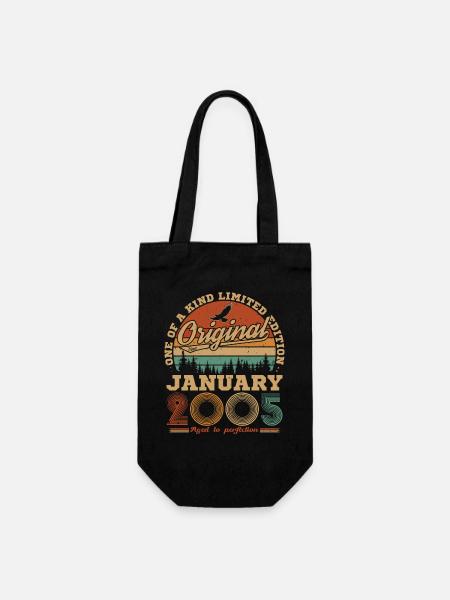 20 Ans Cadeau D'anniversaire Nées En Janvier 2005 - Sac à bouteille - noir