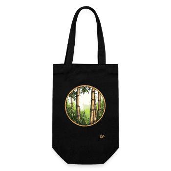 Bamboo forest in the forest of bamboo - Gift Bag for Bottles - black - Front