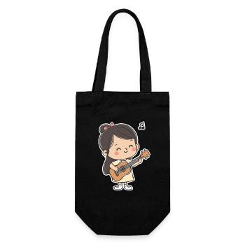 Ukulele Girl Grafik - Geschenkbeutel für Flaschen - Schwarz - Vorne