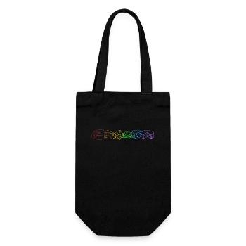Gouda LGBT Regenbogen Käsehändler Hersteller Queso Gouda - Geschenkbeutel für Flaschen - Schwarz - Vorne