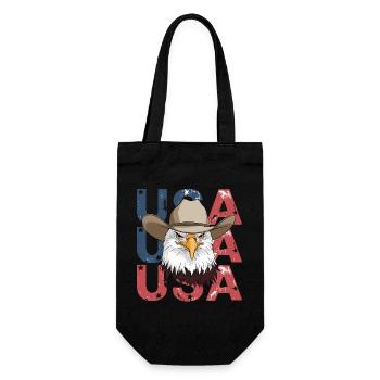 USA Flagge Adler für Patrioten - Geschenkbeutel für Flaschen - Schwarz - Vorne