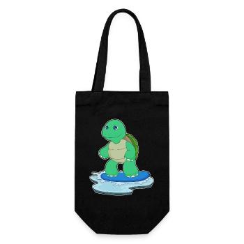 Turtle Snowboarder Snowboard - Gift Bag for Bottles - black - Front