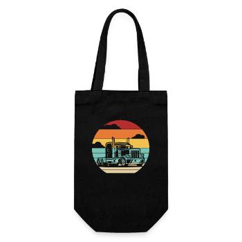 Retro Trucker Truckie Legends Lover Truck Driver - Gift Bag for Bottles - black - Front