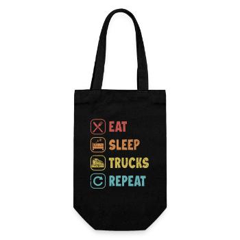 Eat Sleep Trucks Repeat Trucker Legends Truckie - Gift Bag for Bottles - black - Front