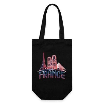 Frankreich Paris Eiffelturm Bonjour - Geschenkbeutel für Flaschen - Schwarz - Vorne