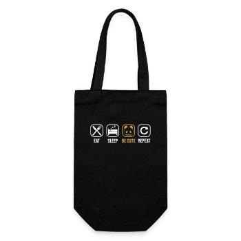 Eat Sleep Be Cute Repeat Panda Bear Friend Lover - Gift Bag for Bottles - black - Front