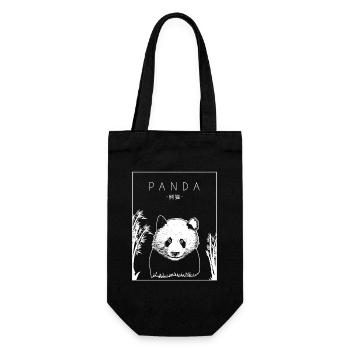 Panda Chinese Hanzi Panda Bear Friend Giant Panda - Gift Bag for Bottles - black - Front